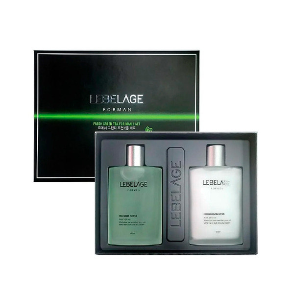 LEBELAGE Набор уходовых средств для лица мужской FRESH GREEN TEA FOR MAN 2 SET, 150 мл + 150 мл