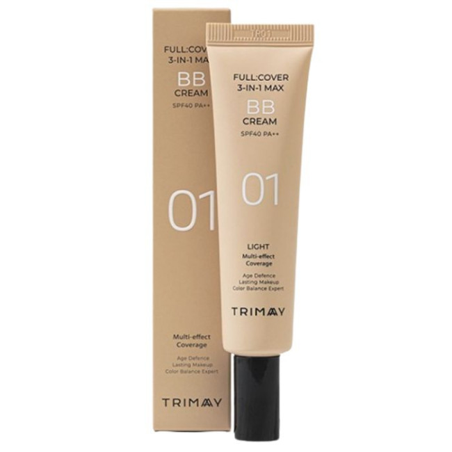 TRIMAY Многофункциональный BB-крем 01 Full Cover 3-in-1 Max BB Cream SPF40 PA++ 01, 30мл