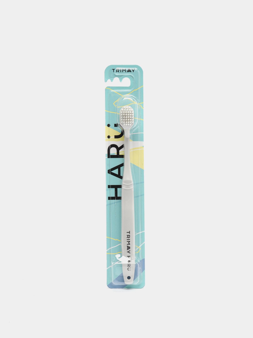 TRIMAY Зубная щетка с антибактериальным покрытием HARU White Toothbrush, 1 шт