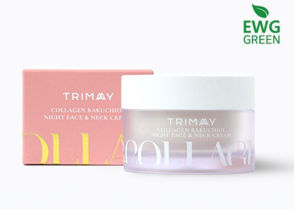 TRIMAY Ночной крем для кожи лица и шеи с коллагеном и бакучиолом Collagen Bakuchiol Night Face & Neck Cream, 50мл