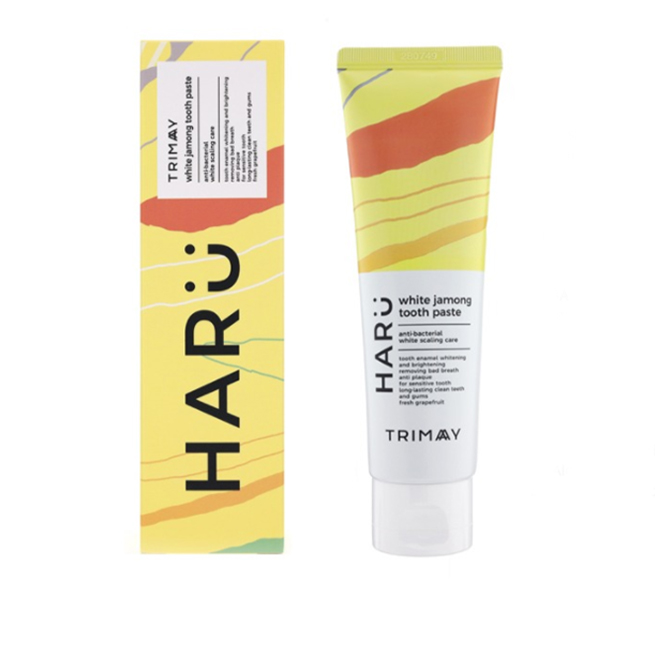 TRIMAY Зубная паста отбеливающая с растительными экстрактами HARU White Jamong Tooth Paste, 110 гр