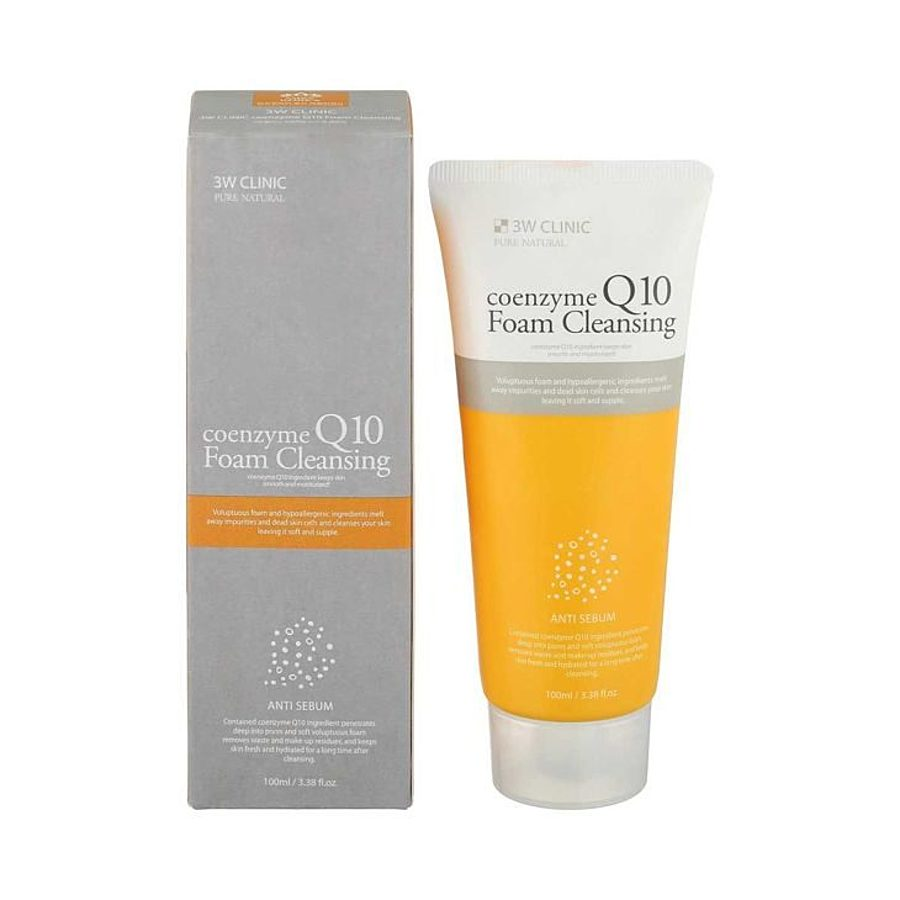 3W CLINIC Пенка для умывания КОЭНЗИМ Q10 Coenzyme Q10 Foam Cleansing, 100мл