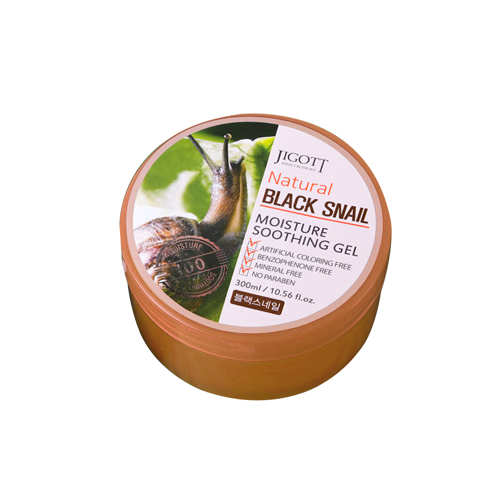 JIGOTT Универсальный гель для кожи УЛИТКА Natural BLACK SNAIL Moisture Soothing Gel, 300 мл