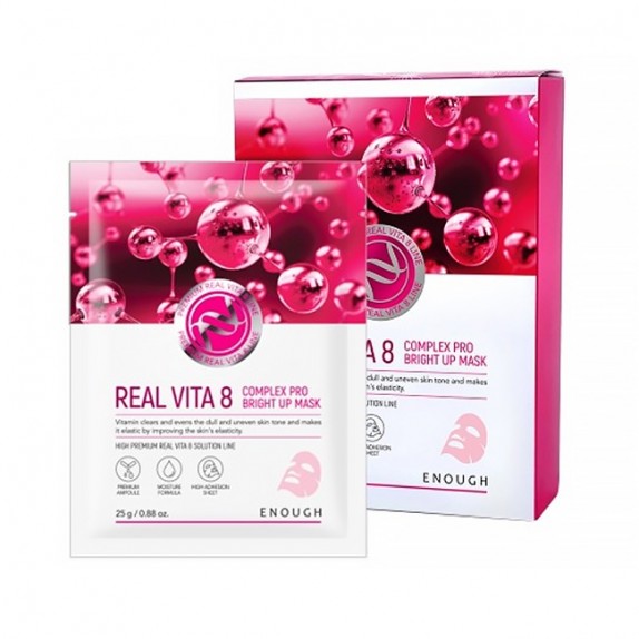 Enough Маска тканевая с витаминами для сияния кожи - Real vita 8 complex pro bright up mask, 25мл