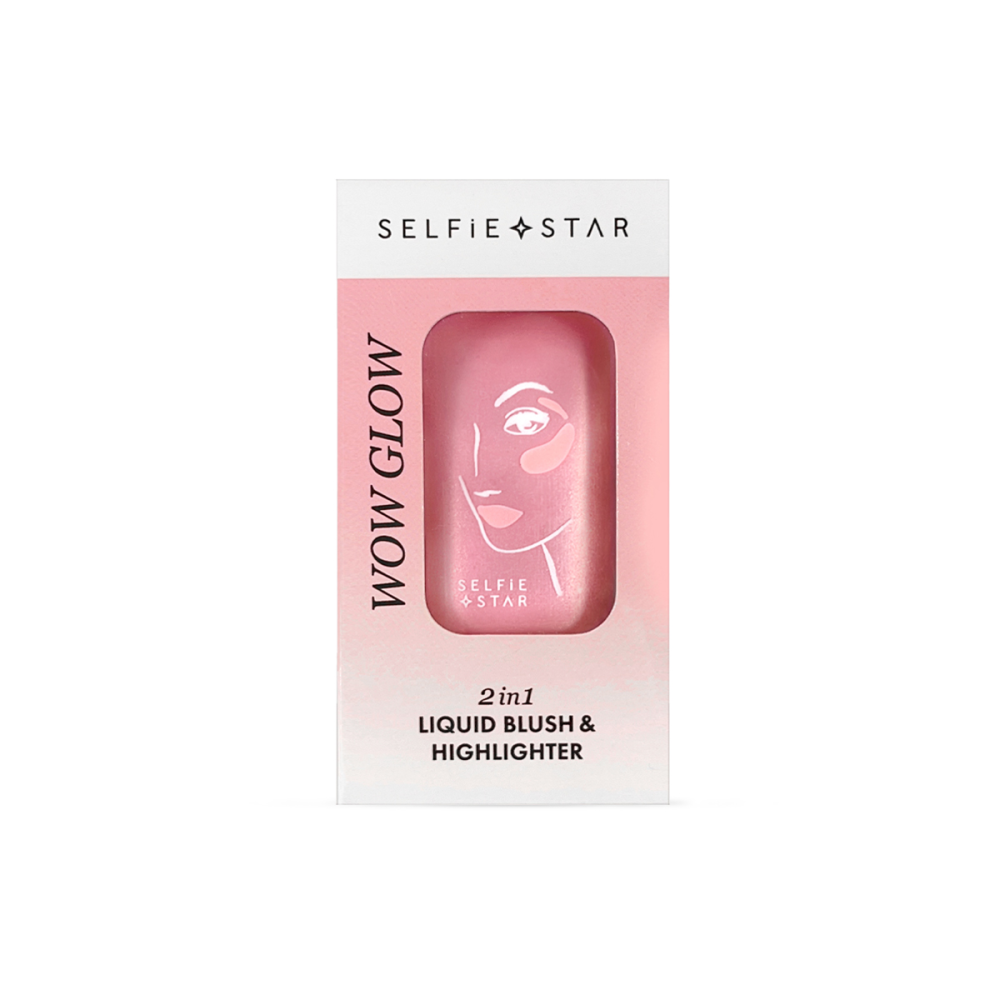 SELFIE STAR Жидкие румяна + хайлайтер для лица и тела СИЯНИЕ 2 in 1 Liquid Blush & Highlighter Wow Glow Luster, 20 мл