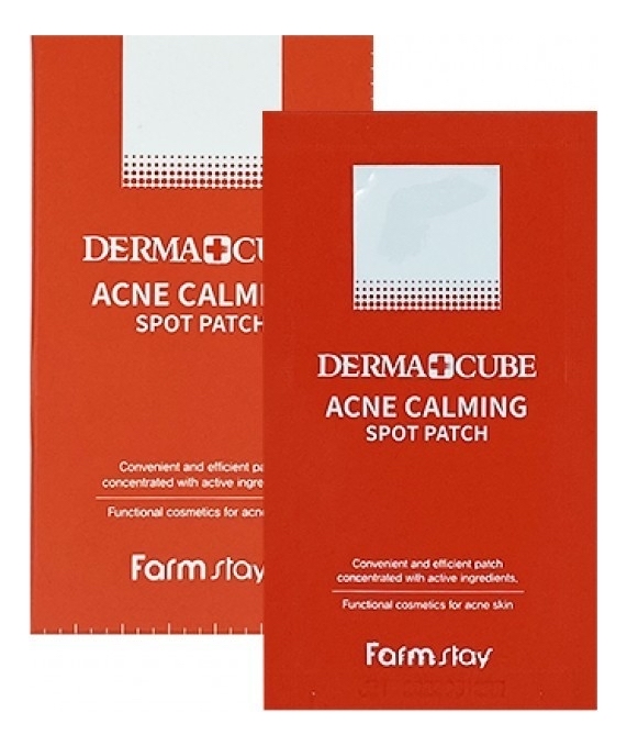 Farmstay Противовоспалительные патчи от прыщей Derma Cube Acne Calming Spot Patch, 12шт