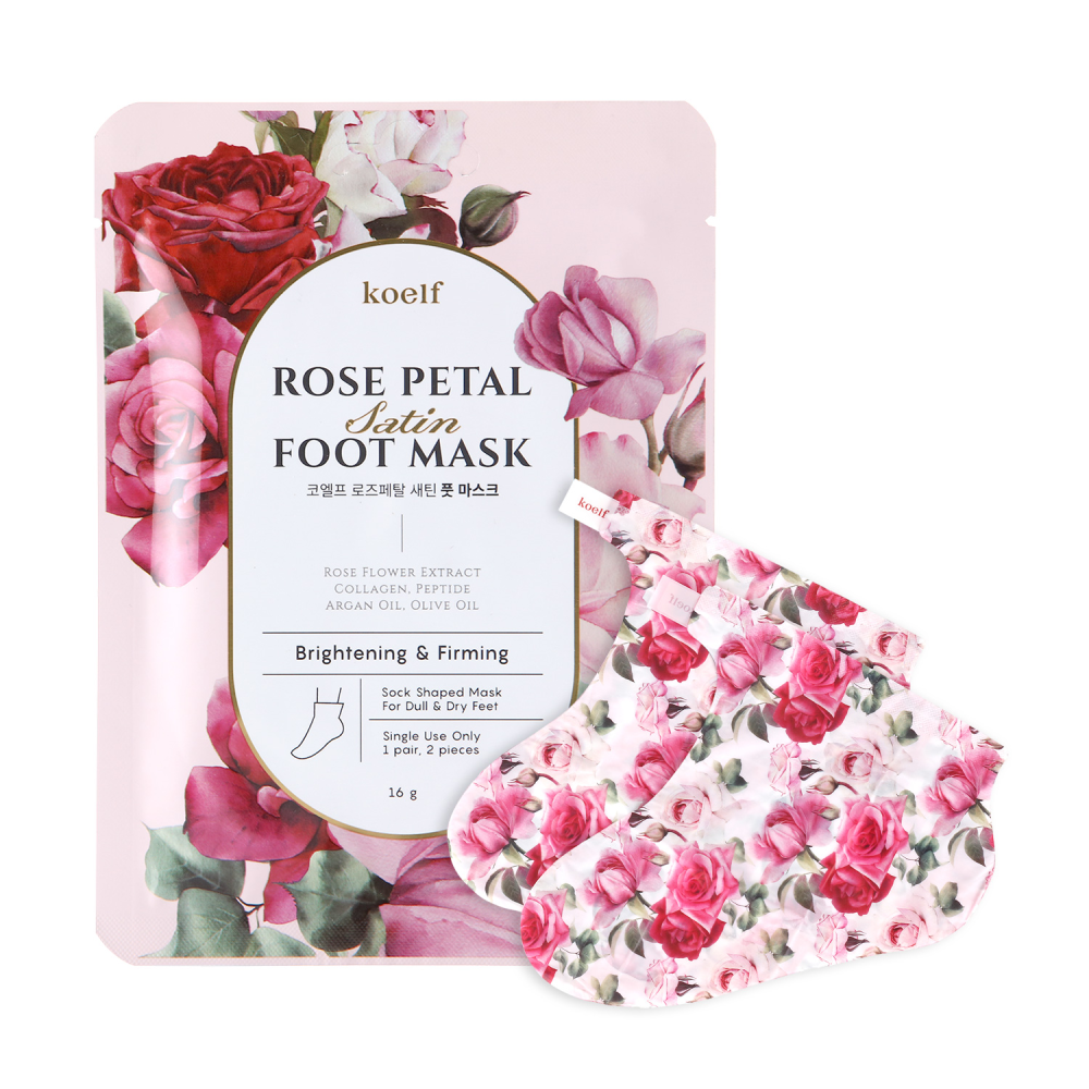 Koelf Маски-носочки для ног РОЗА Rose Petal Satin Foot Mask