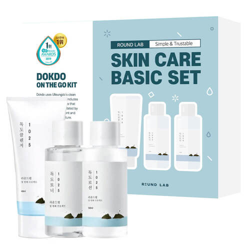 Round lab 1025 Dokdo Deep sea water skin care set mini Набор (Тонер + Лосьон + Пенка)