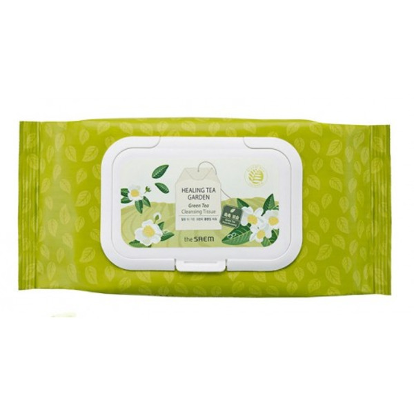 THE SAEM Салфетки очищающие с экстрактом зеленого чая Healing Tea Garden Green Tea Cleansing Tissue, 60шт