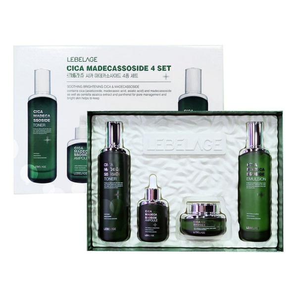 Lebelage Набор для комплексного ухода за кожей с центеллой Cica Madecassoside (Toner, Emulsion, Ampoule, Cream)