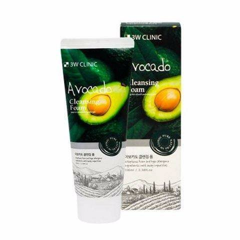 3W CLINIC Пенка для умывания с экстрактом авокадо Avocado Cleansing Foam, 100мл