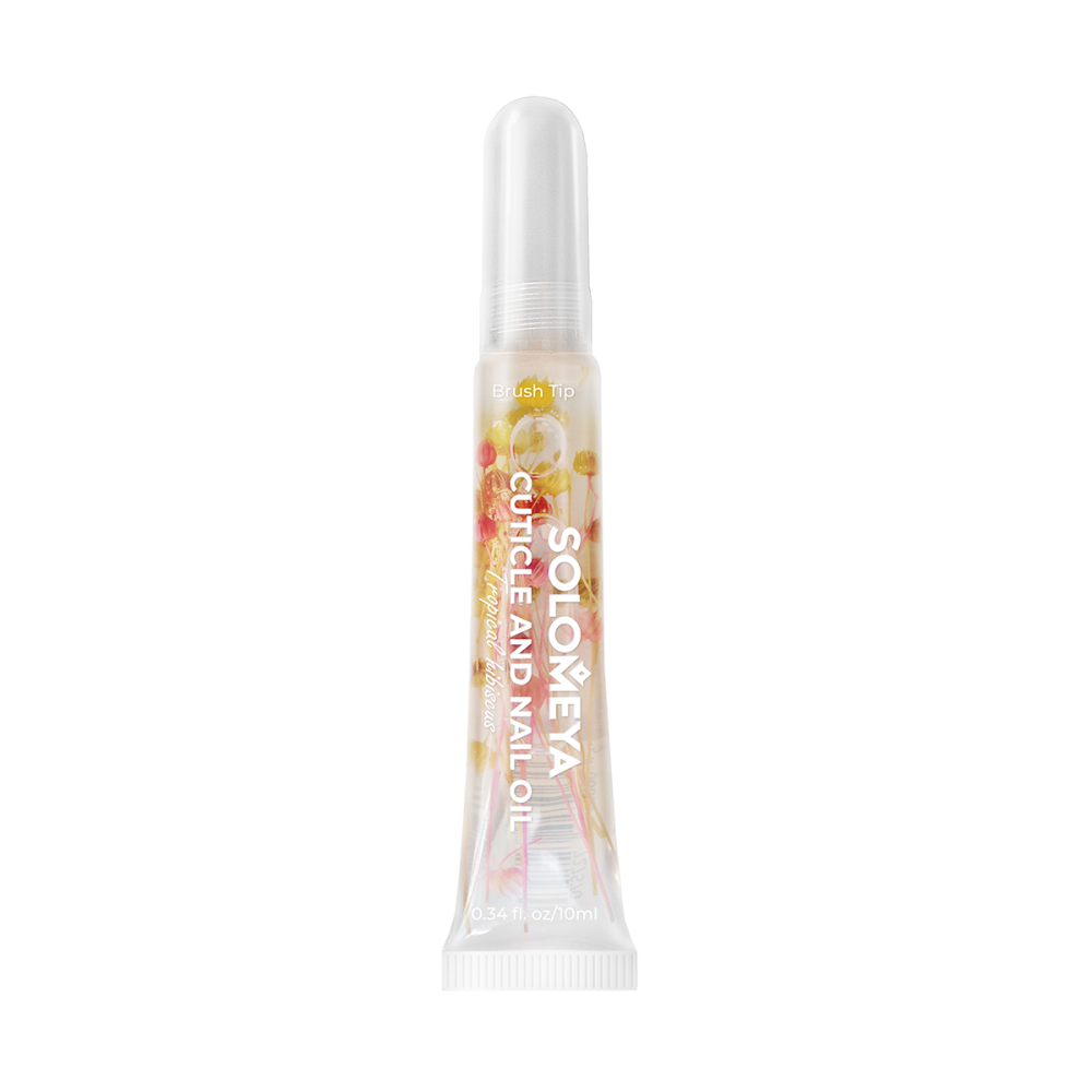 SOLOMEYA Масло для кутикулы и ногтей с цветами ТРОПИЧЕСКИЙ ГИБИСКУС Cuticle And Nail Oil With Flowers Tropical Hibisсus, 10 мл