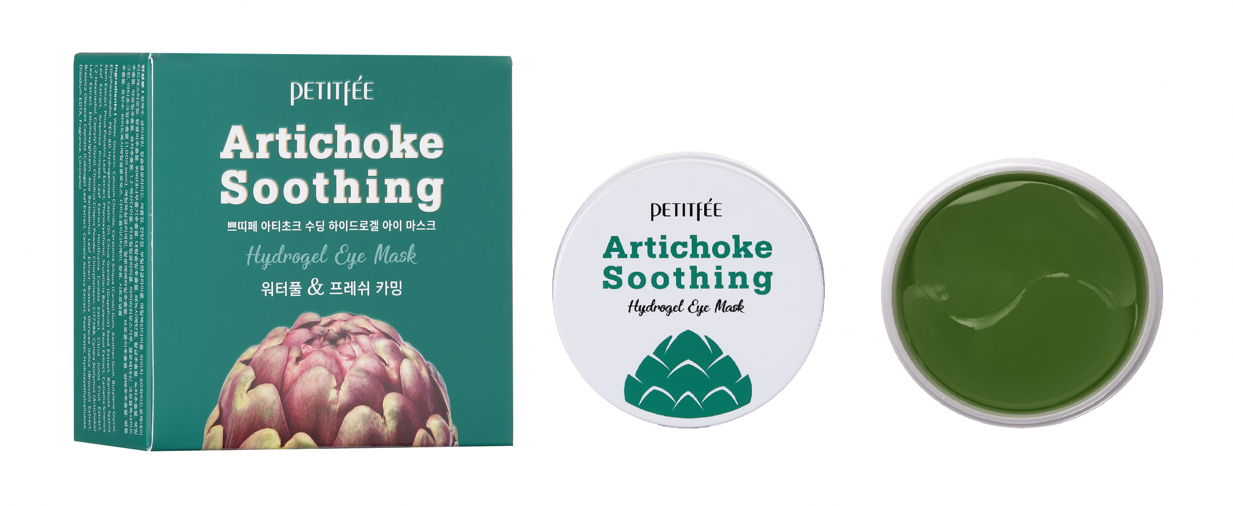 PETITFEE Гидрогелевые патчи для глаз с артишоком Artichoke Soothing Hydrogel Eye Mask, 60шт