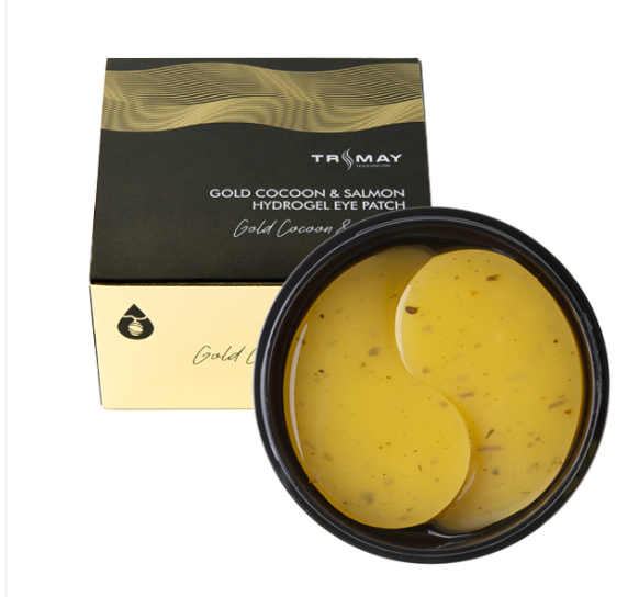 TRIMAY Гидрогелевые патчи с экстрактом золотого кокона и икры Gold Cocoon & Salmon Hydrogel Eye Patch