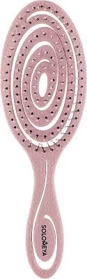 SOLOMEYA Расческа био для волос подвижная СВЕТЛО-РОЗОВАЯ Solomeya Detangling bio hair brush Light pink , 1 шт.