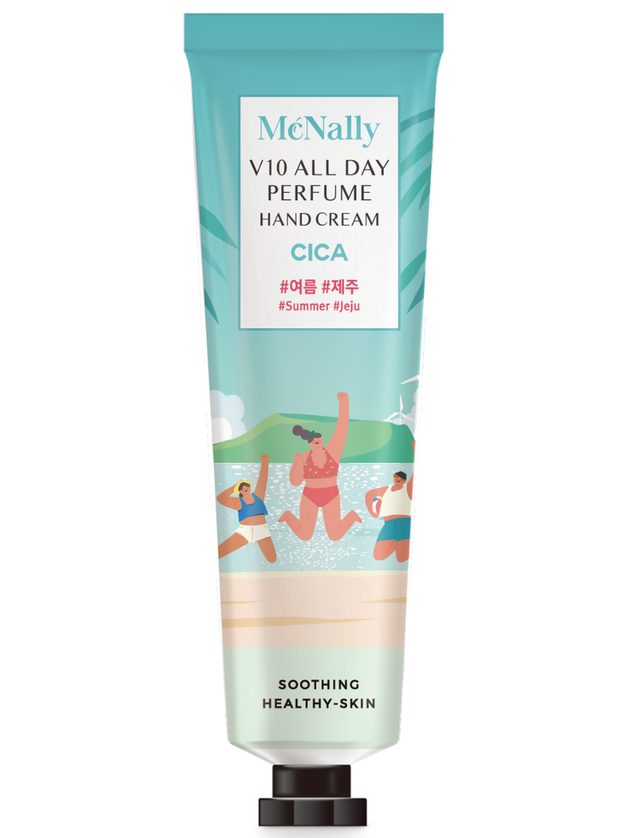 McNally Парфюмированный крем для рук с экстрактом центеллы азиатской Hand Cream V10 All Day Perfume Cica, 30 мл