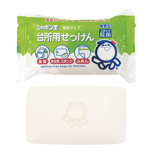 SHABONDAMA SEKKEN Натуральное мыло для мытья посуды (твердое) Addittive-Free Soap For Kitchen, 110 г