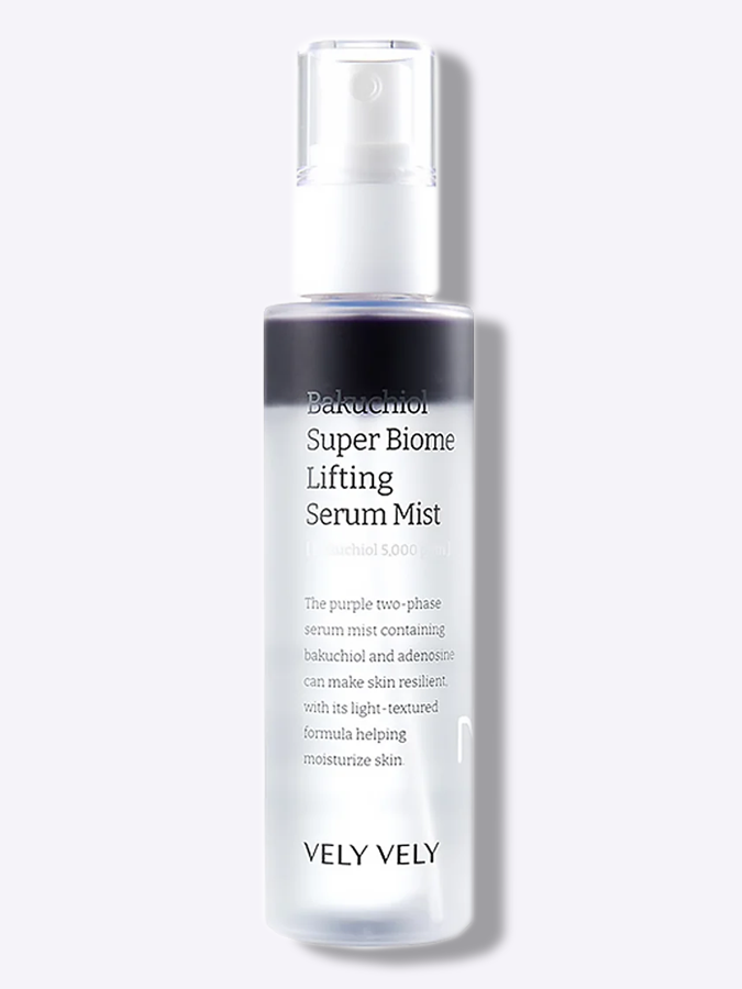 Vely Vely Двухфазный увлажняющий мист Bakuchiol Super Biome Lifting Serum Mist, 100мл