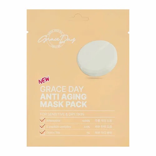 GRACE DAY Маска тканевая с аденозином и пептидами ANTI AGING MASK PACK, 27 мл