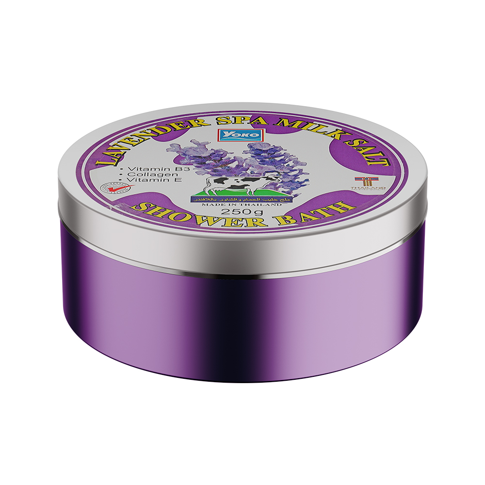 YOKO Скраб солевой ЛАВАНДА И МОЛОКО lavender spa milk salt shower bath, 250 гр