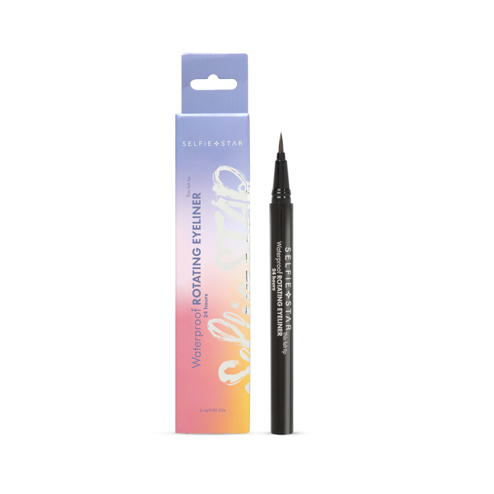 SELFIE STAR Подводка-фломастер для глаз водостойкая КОРИЧНЕВАЯ Waterproof Rotating Eyeliner Brown X03, 0,6 гр