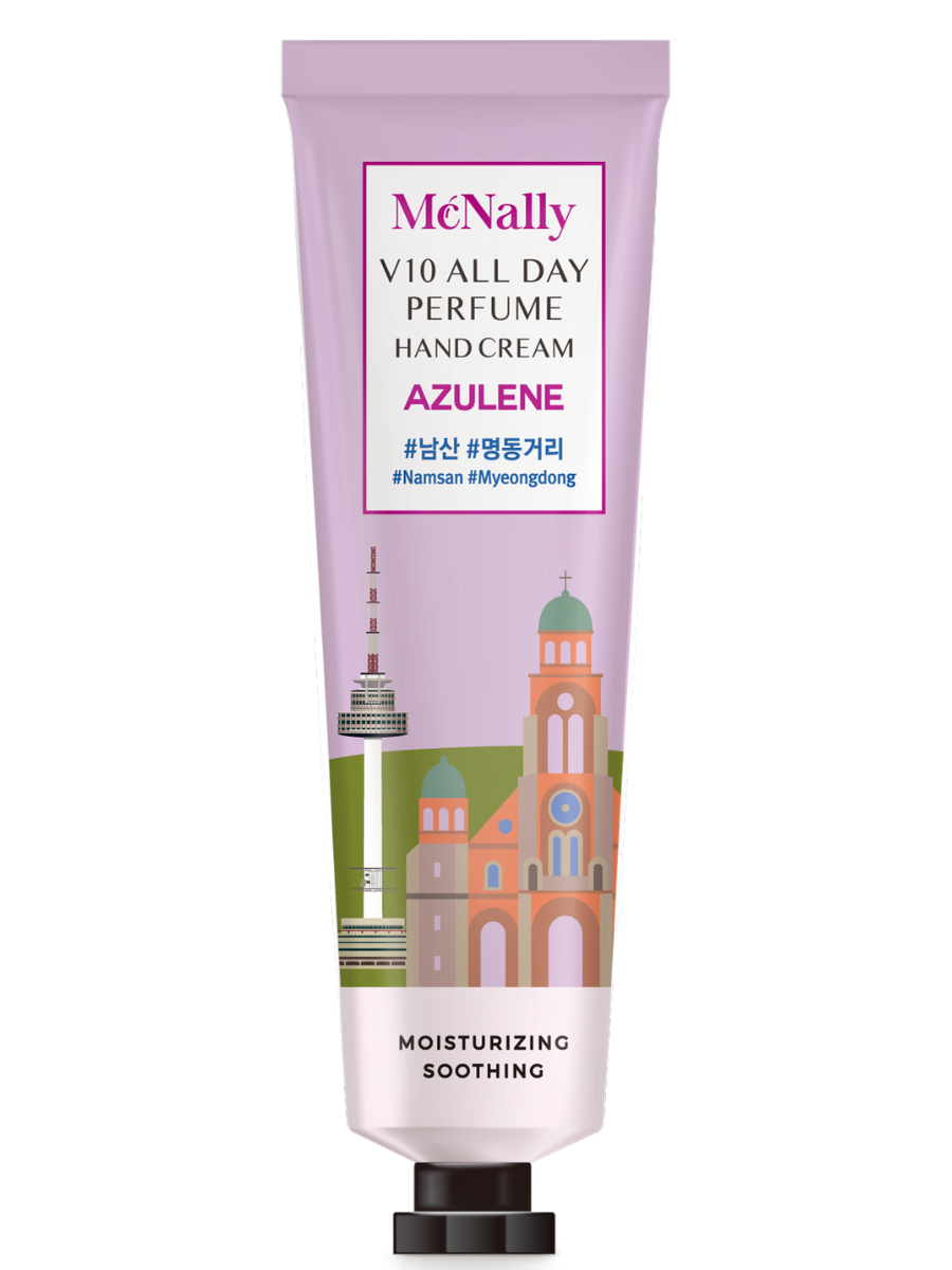 MCNALLY Парфюмированный крем для рук с азуленом V10 ALL DAY PERFUME HAND CREAM AZULENE, 30 мл