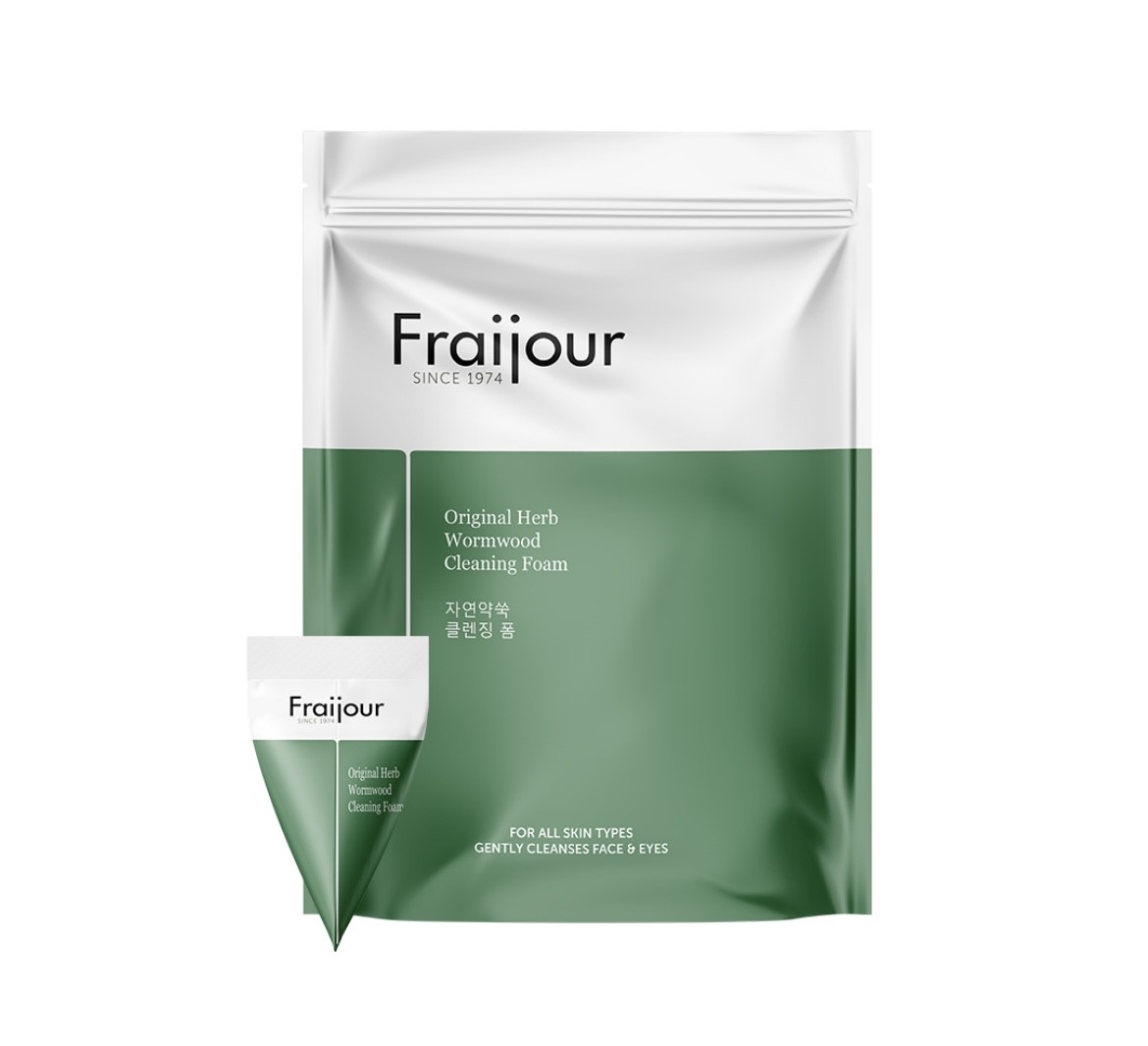 Fraijour Пенка для умывания треугольник РАСТИТЕЛЬНЫЕ ЭКСТРАКТЫ Original Herb Wormwood Cleansing Foam