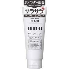 SHISEIDO Освежающая чёрная мужская пенка для умывания на основе натуральной глины UNO, 130 г