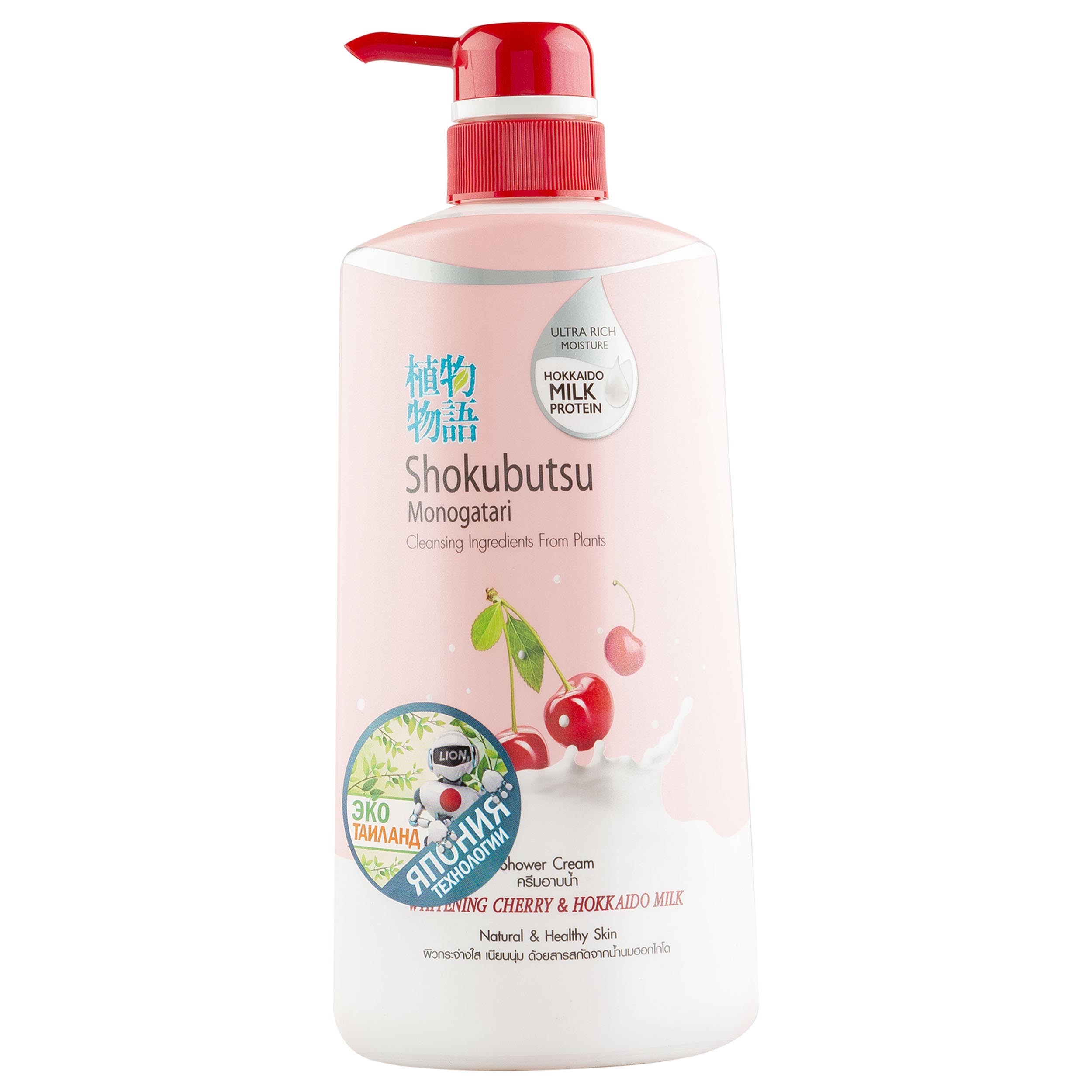 Lion Крем-гель для душа вишня с молоком - Cherry & hokkaido milk shower cream, 500мл