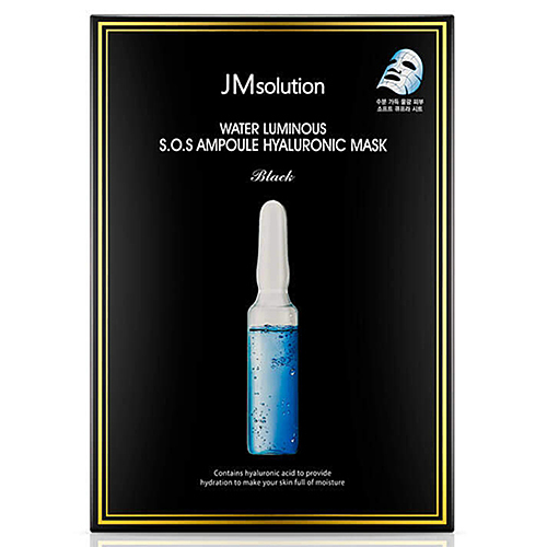 JMsolution Маска тканевая с гиалуроновой кислотой Water Luminous S.O.S Ampoule Hyaluronic Mask Black