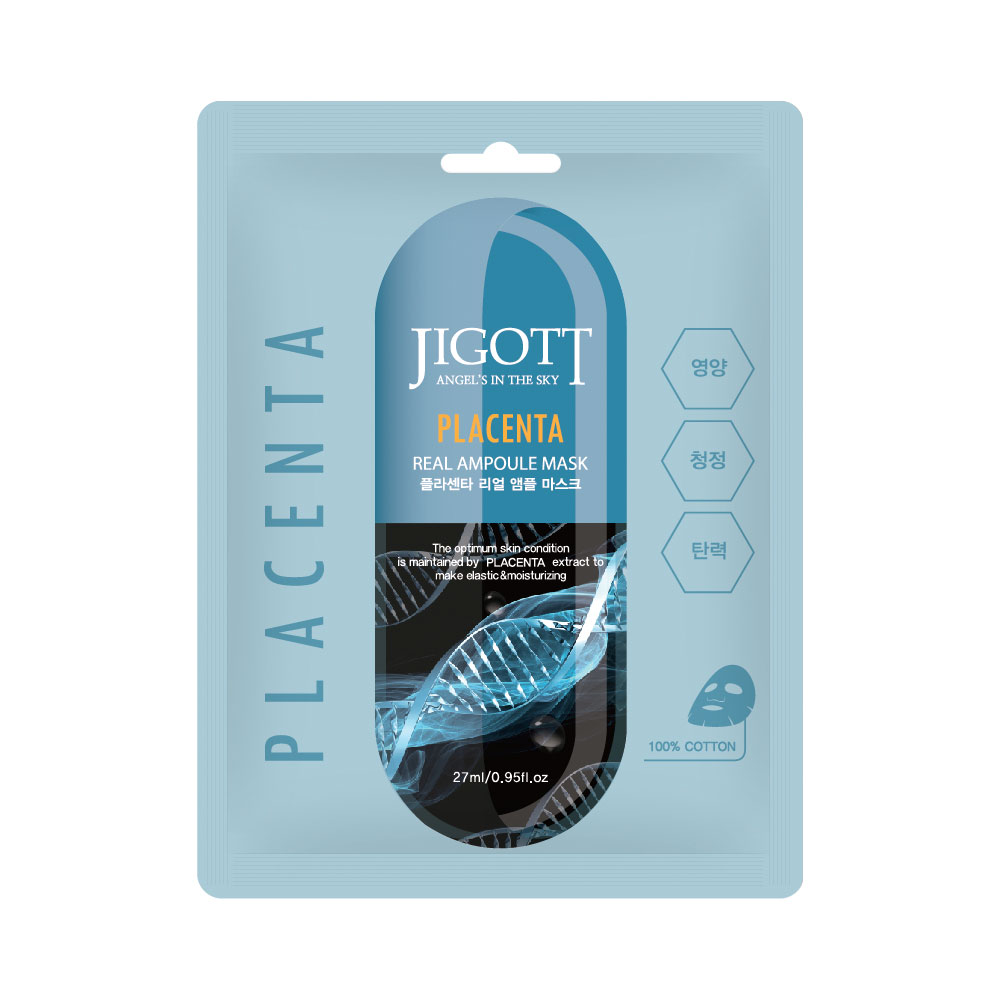 JIGOTT Тканевая маска для лица ФИТОПЛАЦЕНТА PLACENTA Real Ampoule Mask