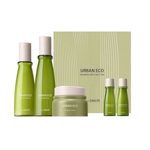 THE SAEM Набор косметических средств Urban Eco, Harakeke Skin Care 3 Set, Saem (150 мл*130 мл*50 мл*31 мл*2)