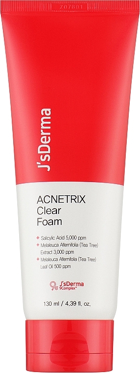 JsDERMA Acnetrix Clear Foam Очищающая пенка с салициловой к-ой и экстрактом чайного дерева, 130мл