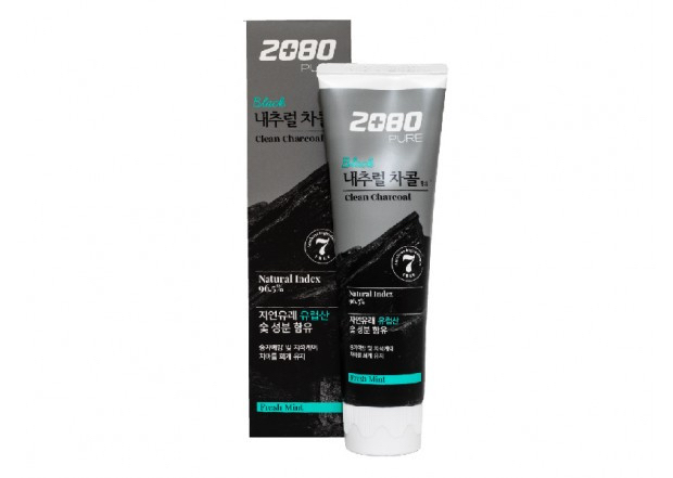 KeraSys Зубная паста с углем «отбеливание» - Dental clinic 2080 black clean charcoal, 120 мл