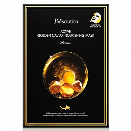 JMsolution Маска тканевая ультратонкая с золотом и икрой - Active golden caviar nourishing mask, 30мл