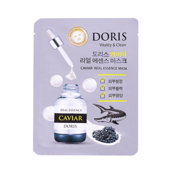 Doris Тканевая маска для лица ЭКСТРАКТ ИКРЫ CAVIAR Real Essence Mask