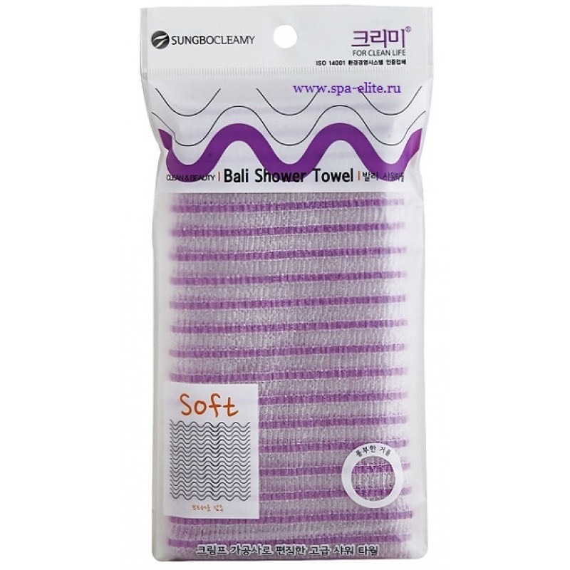 SUNG BO CLEAMY Мочалка для душа Bali Shower Towel, 1 шт 280 мм х 1000 мм