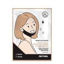 PRETTYSKIN Маска для зоны подбородка BLACK EDITION PREMIUM COLLAGEN V-LINE PATCH