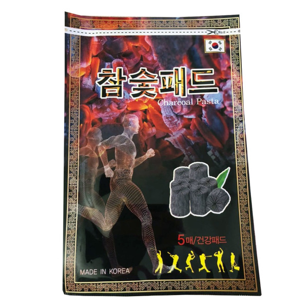 Himena Пластыри шлаковыводящие для стоп с древесным углём 92*132 мм Korean Charcoal Pasta Patch, 5 шт