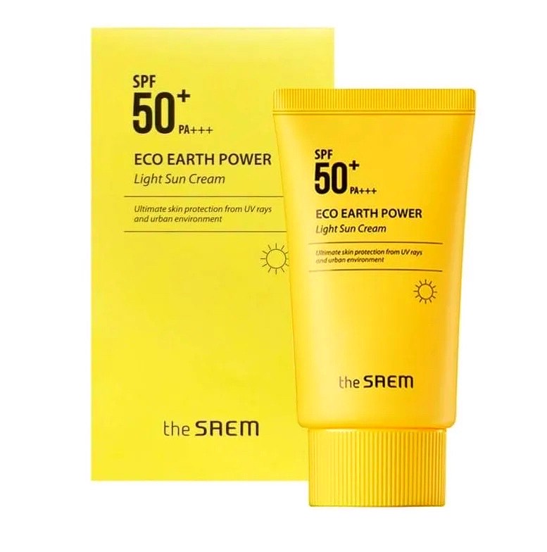 THE SAEM Солнцезащитный крем Eco Earth Power Light Sun Cream SPF 50+ , 50мл