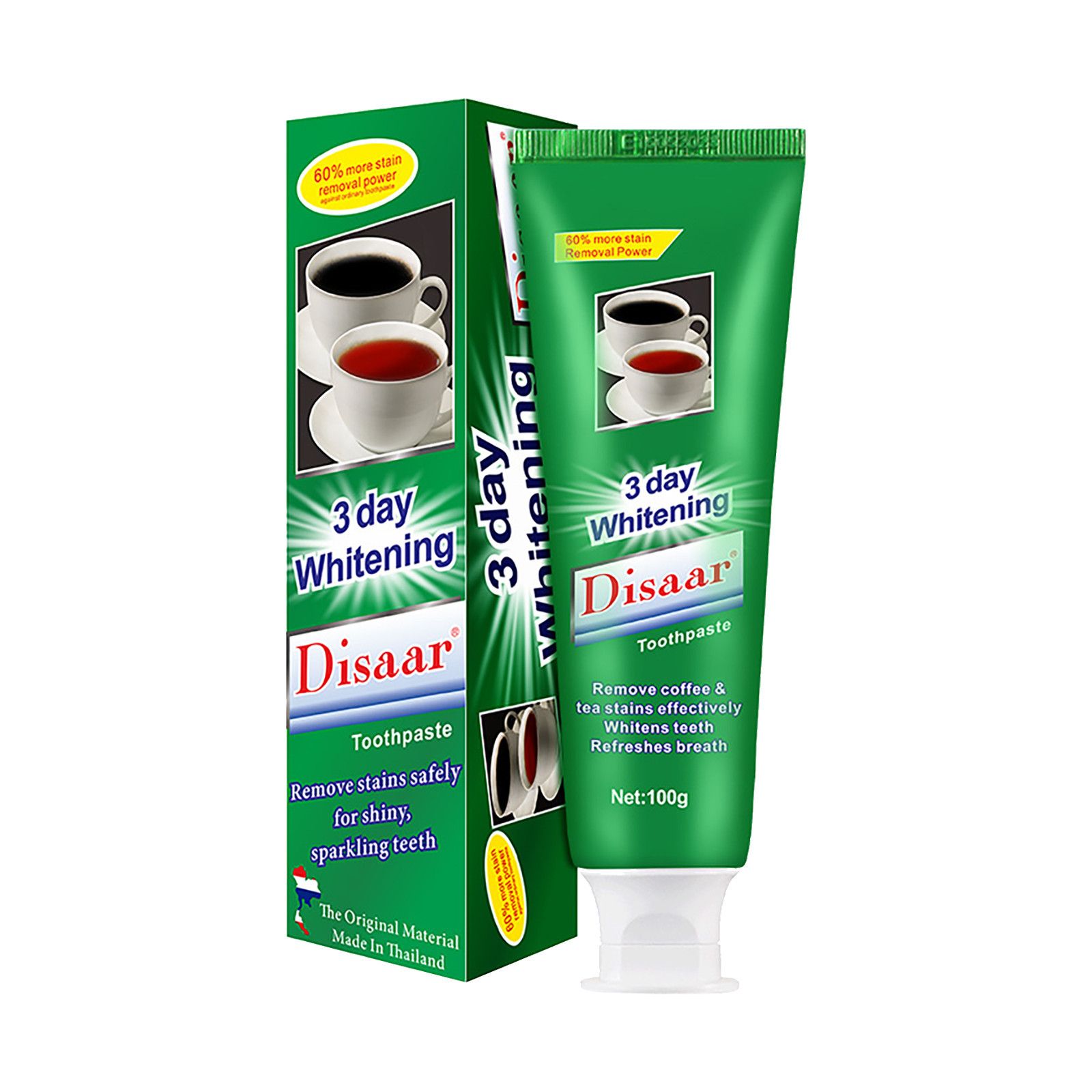 DISAAR Зубная паста для устранения налёта от чая и кофе ОТБЕЛИВАЮЩАЯ Whitening Toothpaste, 100 г