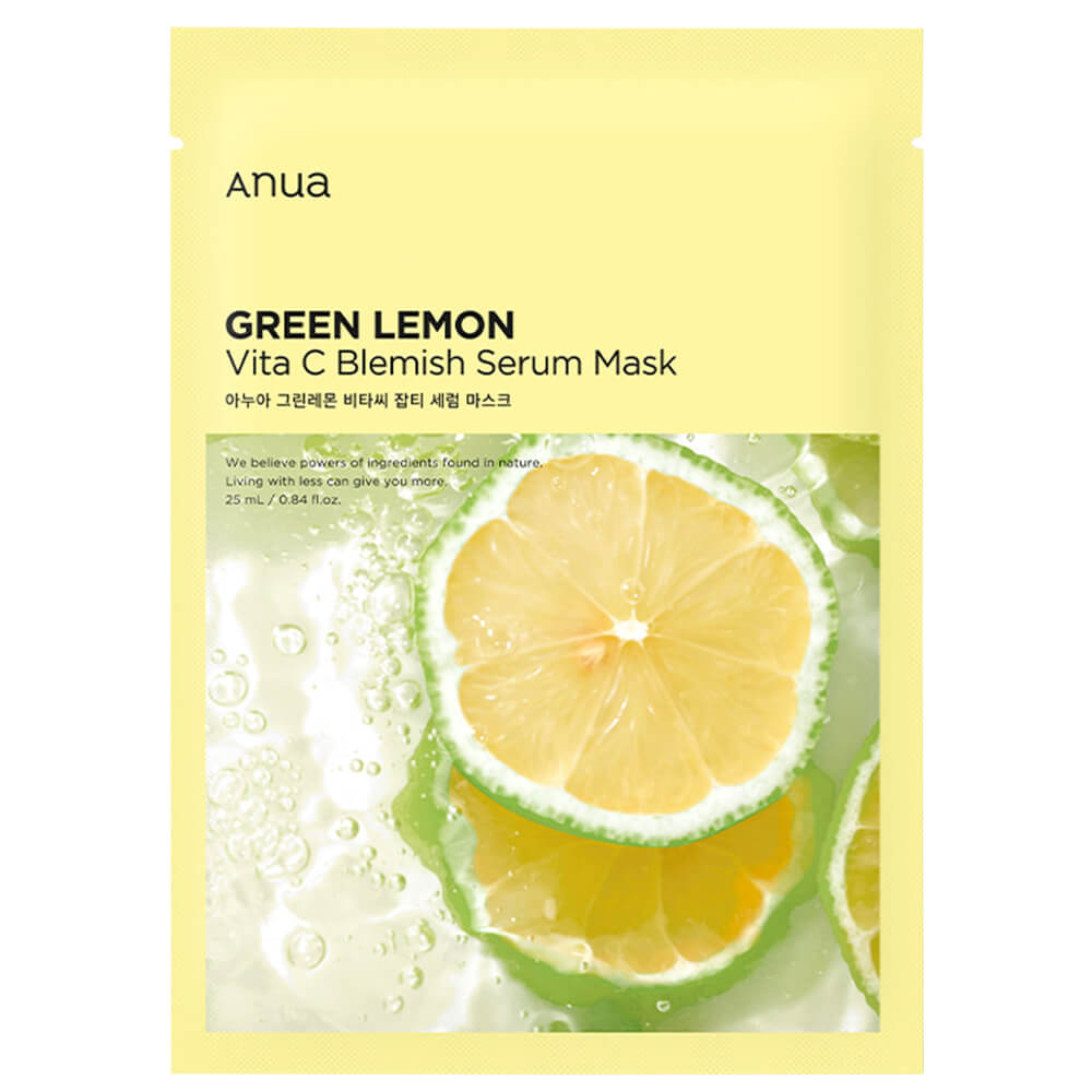 Anua Осветляющая тканевая маска с зелёным лимоном Green Lemon Vita C Blemish Serum Mask, 25 мл