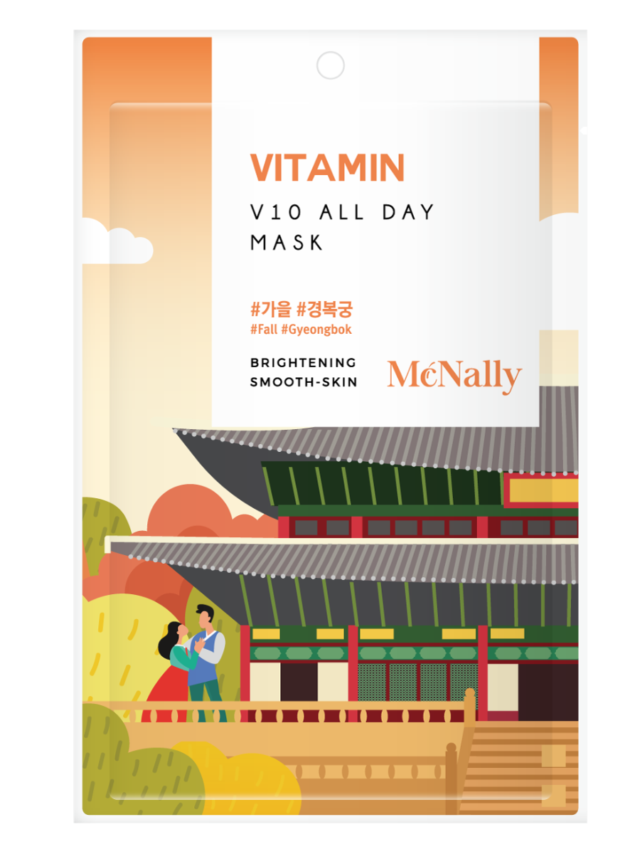 MCNALLY Маска тканевая с витаминами V10 ALL DAY MASK VITAMIN