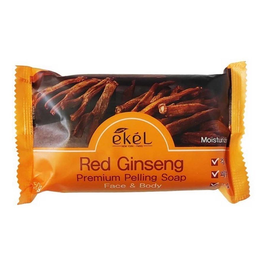 EKEL Мыло косметическое с экстрактом красного женьшеня Ekel Peeling Soap Red Ginseng, 150 гр