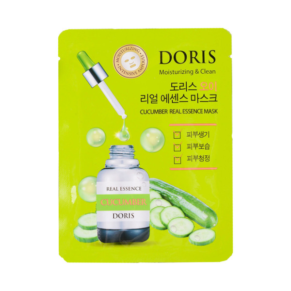 Doris Тканевая маска для лица ОГУРЕЦ CUCUMBER Real Essence Mask