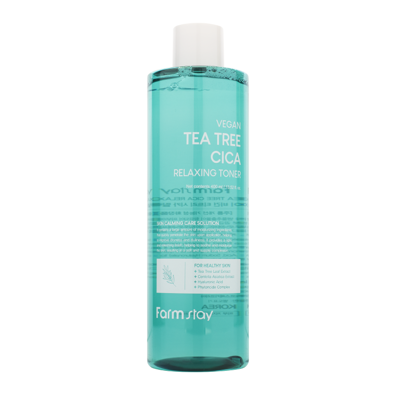 FarmStay Тонер с экстрактом центеллы Vegan Tea Tree Cica Relaxing Toner, 400мл