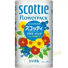 NIPPON Туалетная бумага однослойная Crecia Scottie Flower Pack, 50 м x 12 рул