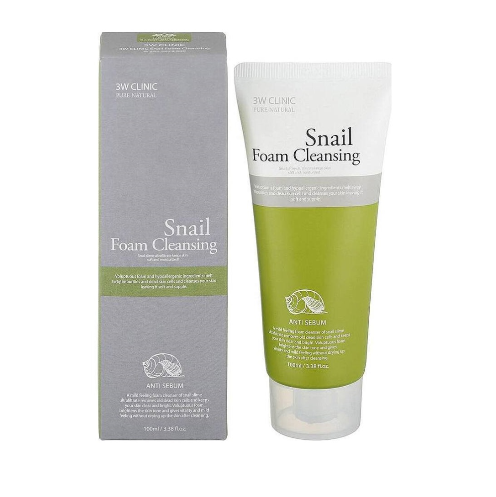 3W CLINIC Пенка для умывания УЛИТОЧНЫЙ МУЦИН Snail Foam Cleansing, 100 мл