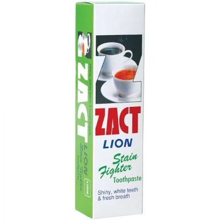 LION Зубная паста ZACT stain-removing toothpaste, formula for coffee and tea drinkers (green), 160мл