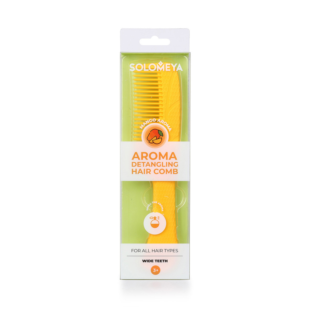 SOLOMEYA Расческа-гребень для волос АРОМАТ МАНГО Aroma Detangling Hair Comb Mango, 1 шт